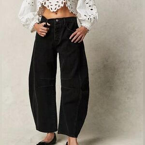 FREE PEOPLE We The Free Good Luck Mid-Rise Barrel Jeans